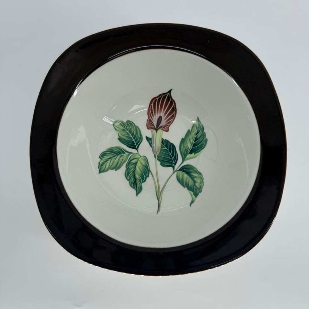 Taylor Smith Taylor Conversation Bowl Walter Dorwin Teague Brown Floral 8.5"
